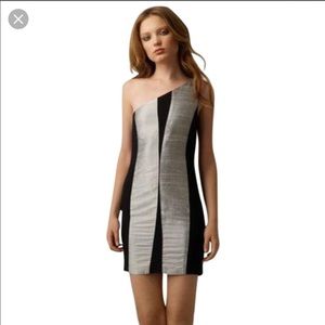 Rag & Bone one shoulder silk bodycon dress